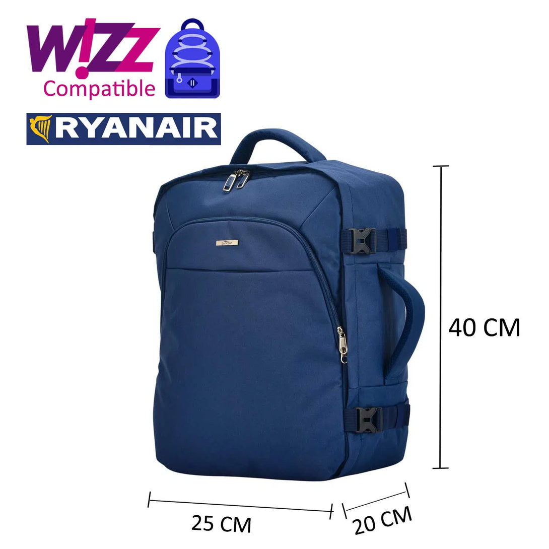 Cestovní batoh AIR, velikost WizzAir/Ryanair 40x25x20cm, modrý | BONTOUR