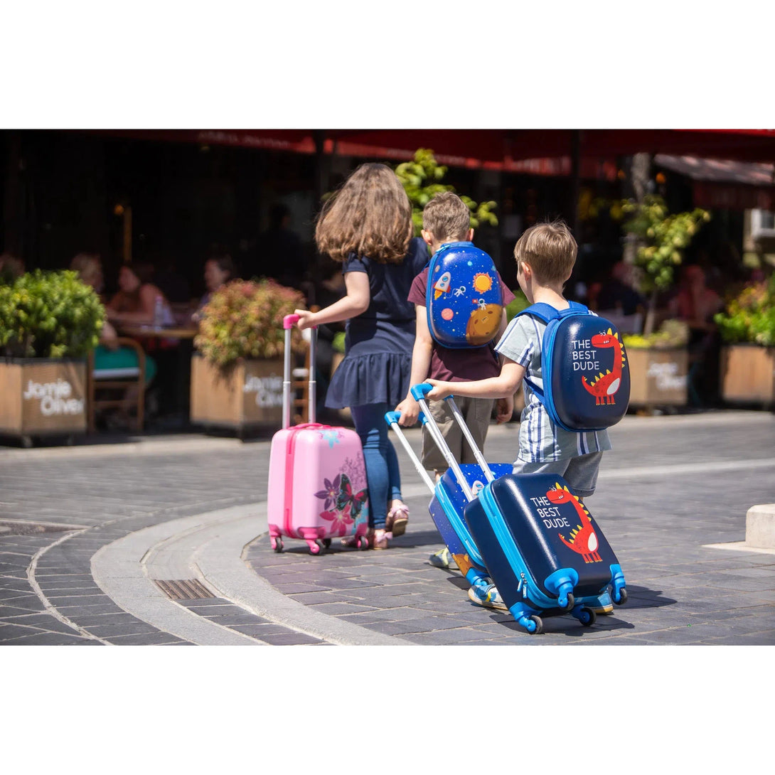 Sada dětských kufrů se vzorem Motýl (batoh+kufr) | BONTOUR