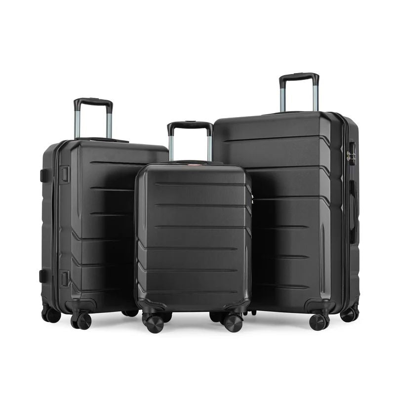 Sada kufrů BONTOUR „Spinner“ na 4 kolečkách, 3 ks, černá