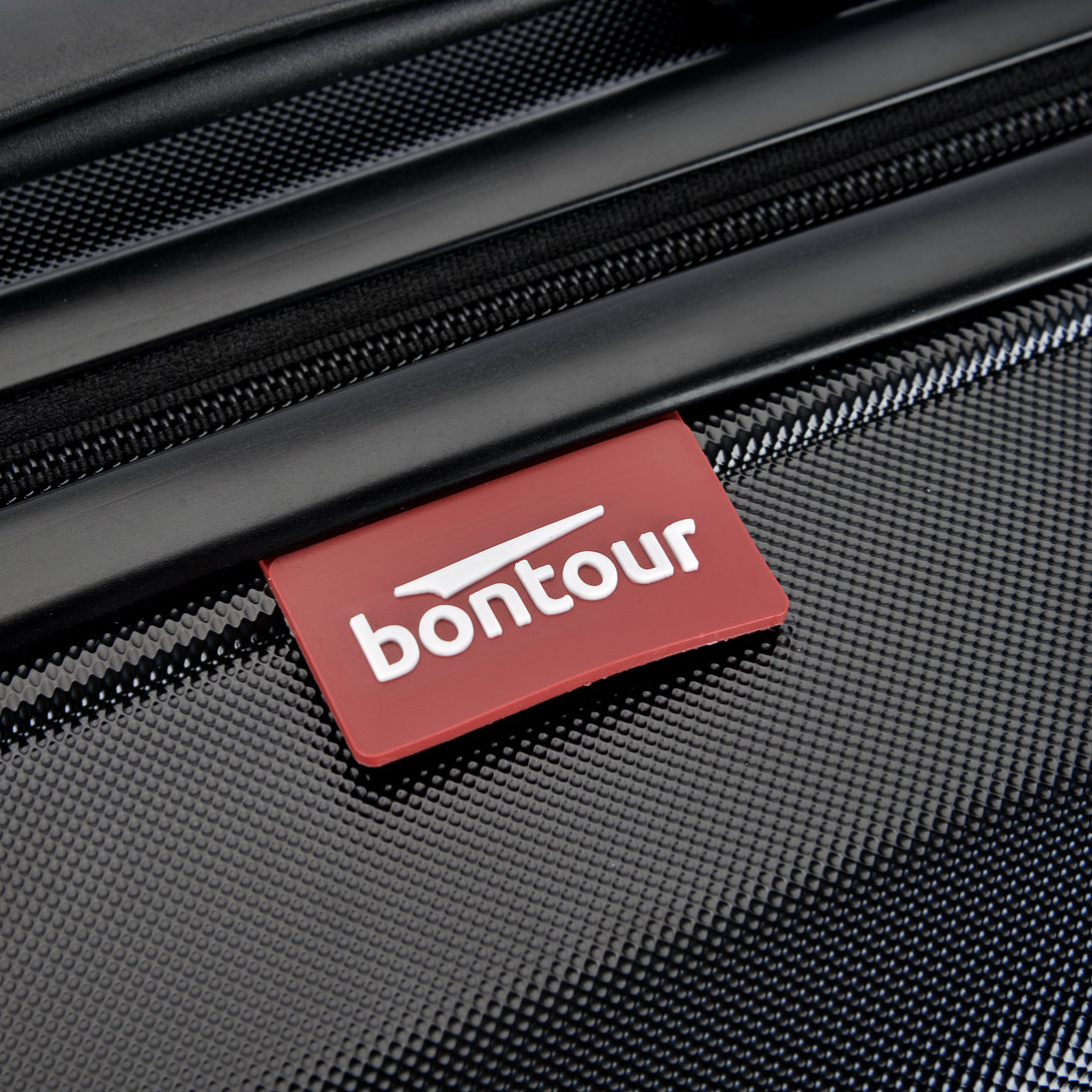 BONTOUR „Wave“ 3-dílná sada kufrů s dvojitými kolečky, s TSA zámkem, černá-Souprava kufrů-Vashome.cz