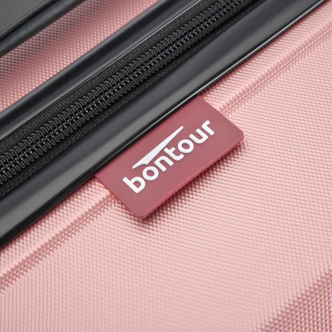 BONTOUR „Wave“ 3-dílná sada kufrů s dvojitými kolečky, s TSA zámkem, rose gold-Souprava kufrů-Vashome.cz