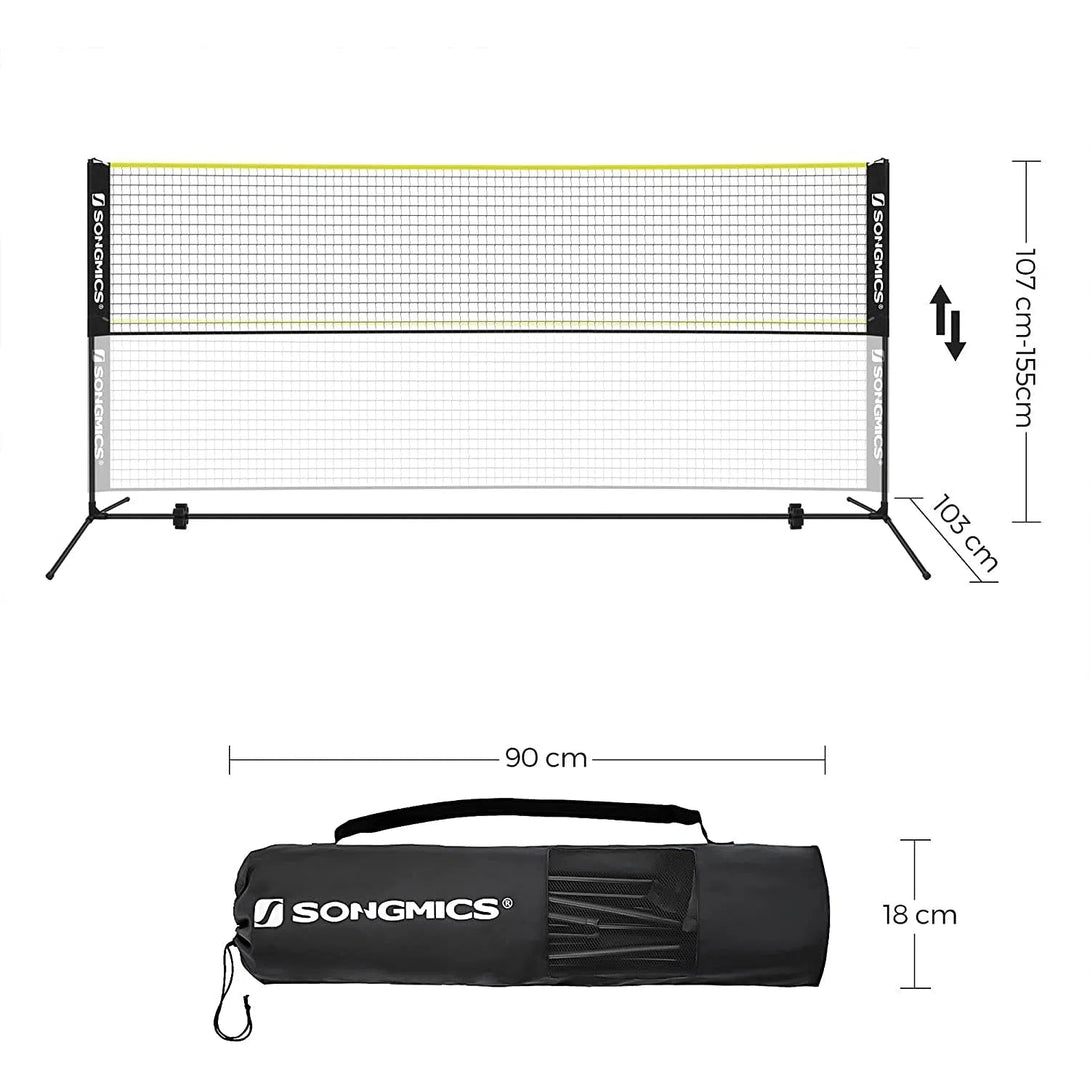 Badmintonová síť 400x155 cm, černo-žlutá