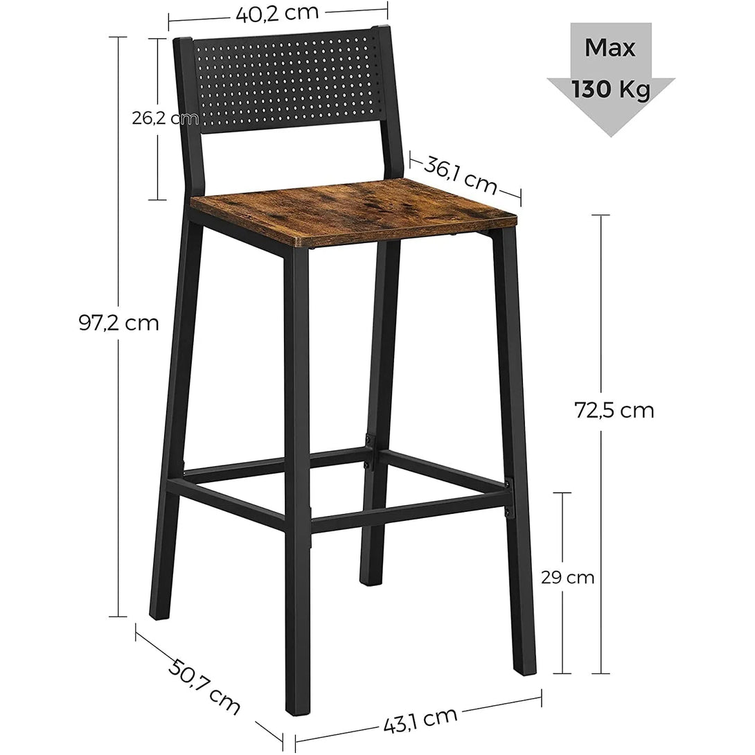 Barové židle, 2 ks, rustikální hnědá