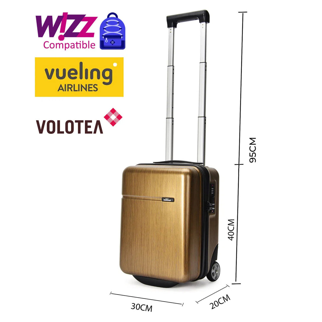 CabinOne kabinový kufr 40x30x20 cm zdarma povolen na palubu Wizz Air, barva zlatá antik | BONTOUR