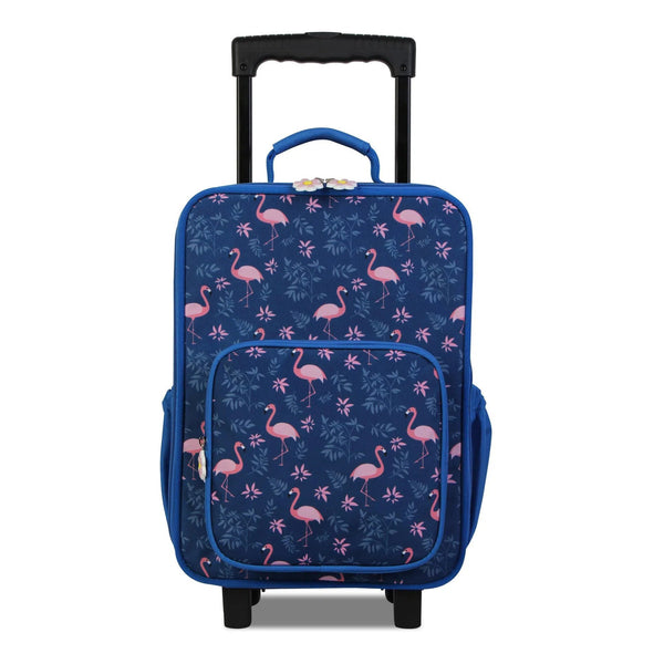 Dětský kufr se 2 kolečky, textilní, se vzorem Flamingo | BONTOUR