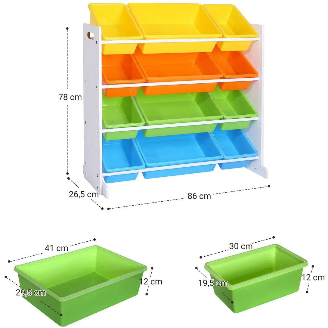 Dětský regál na hračky, 86 x 26,5 x 78 cm, 4-barevný
