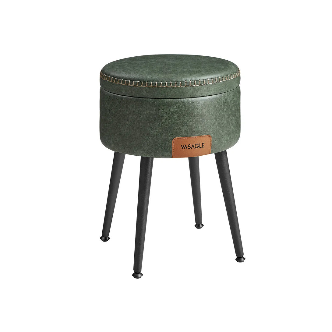 EKHO taburetka, odkládací stolek s úložným prostorem, syntetická kůže, zelená