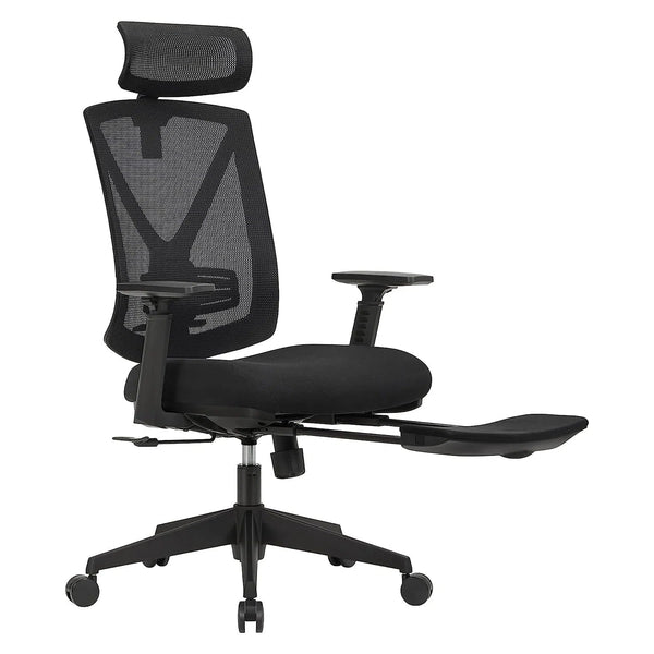 Ergonomická kancelářská židle s podnožkou, Max. nosnost 150 kg, černá