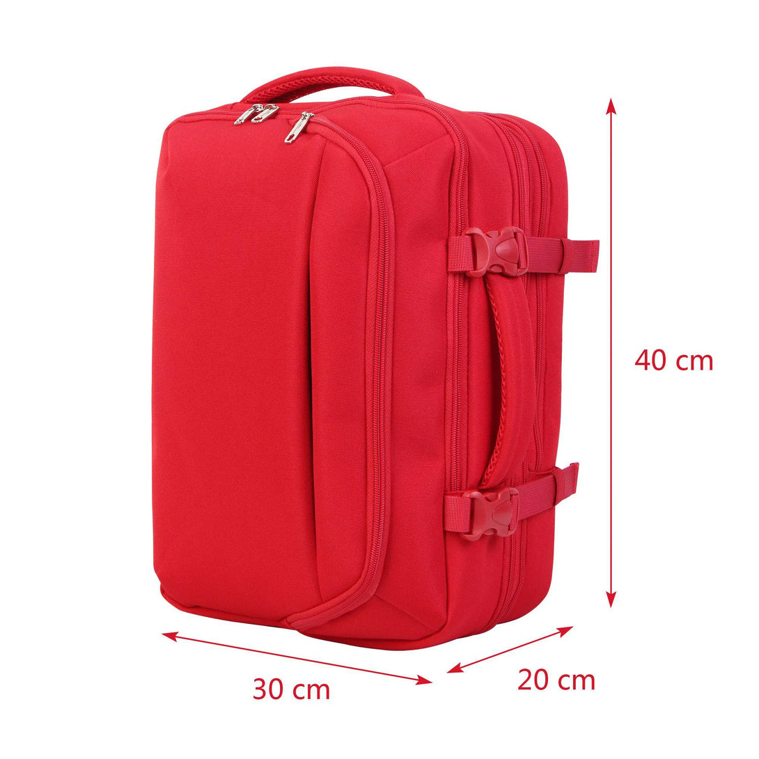 FlexiGo Rozšiřitelný batoh, velikost Wizz Air 40x30x20cm, Červený | BONTOUR