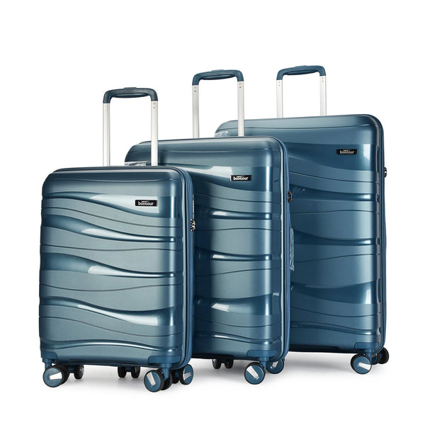 "Flow" sada 4-kolečkového kufru s TSA zámkem, ledově modrá | BONTOUR