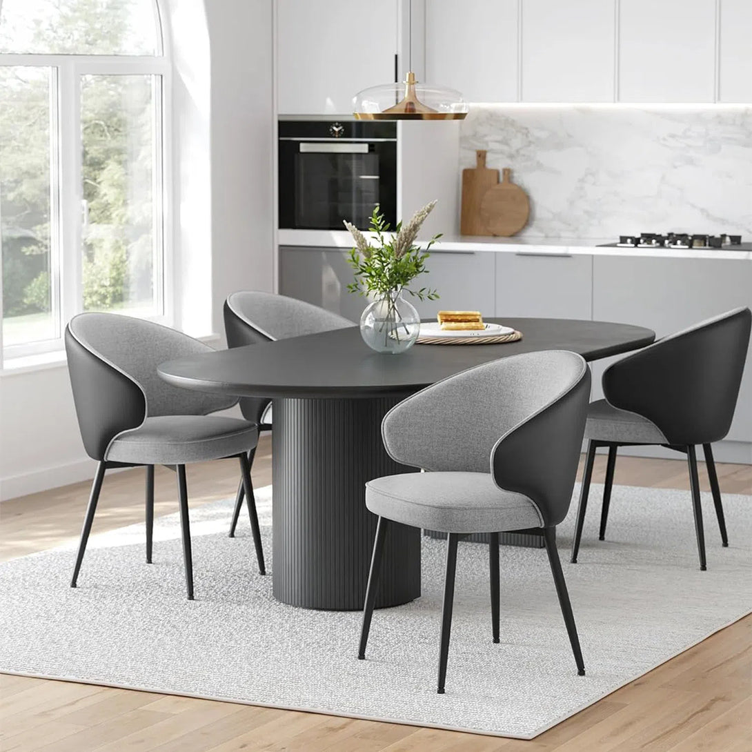 Jídelní židle, sada 2 ks, čalouněné kuchyňské židle, šedé