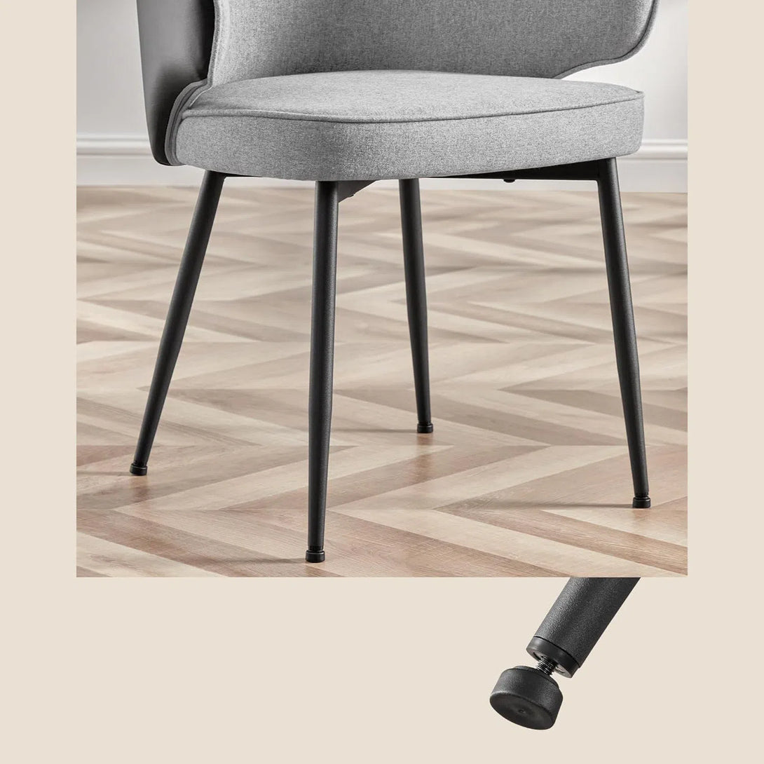 Jídelní židle, sada 2 ks, čalouněné kuchyňské židle, šedé