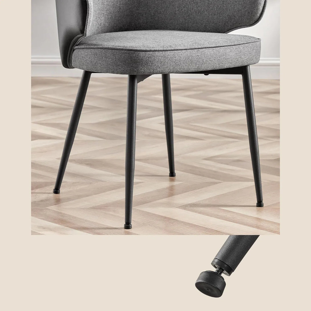 Jídelní židle, sada 2 ks, kuchyňské čalouněné židle, tmavě šedé