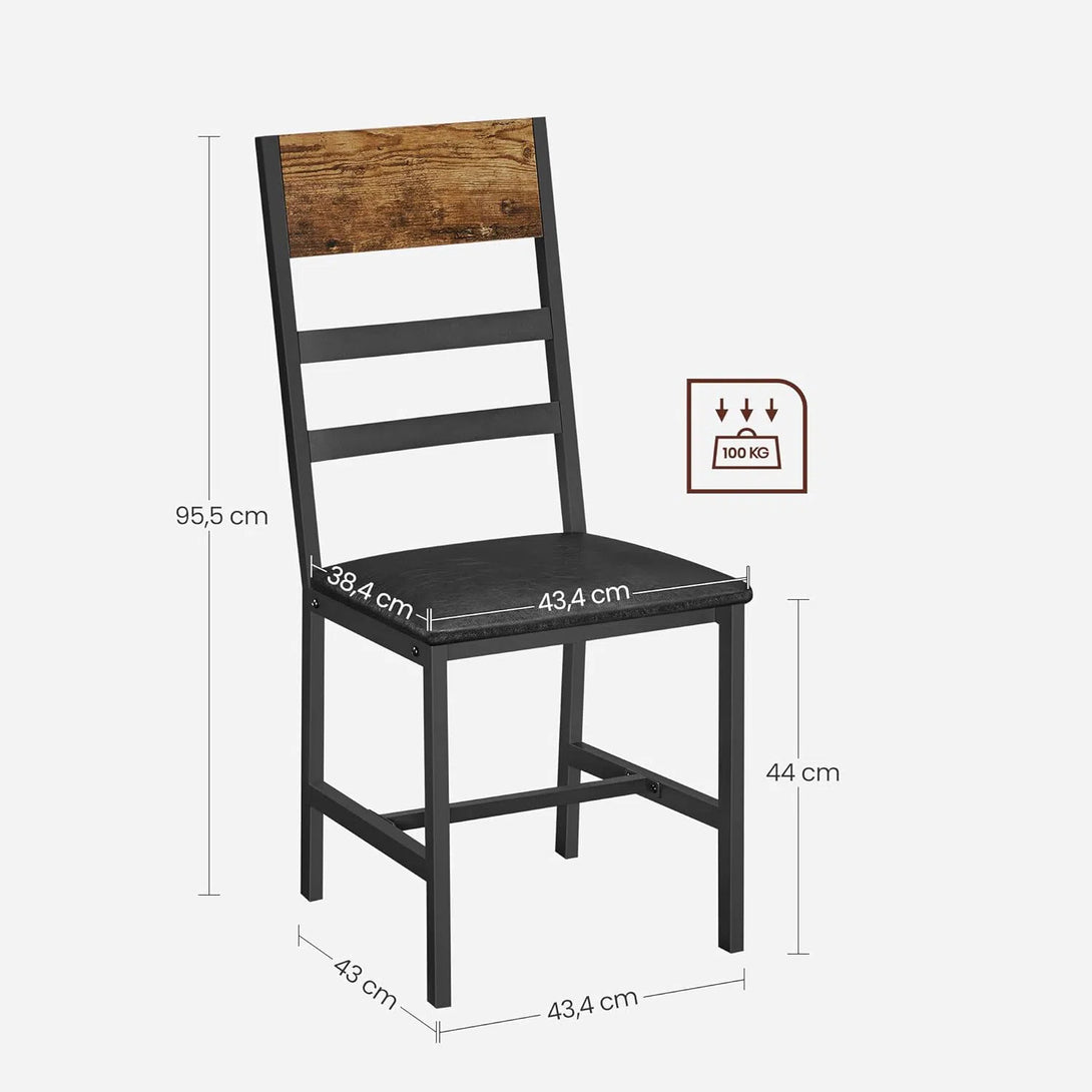 Jídelní židle, sada kuchyňských židlí 2 ks, rustikálně hnědé
