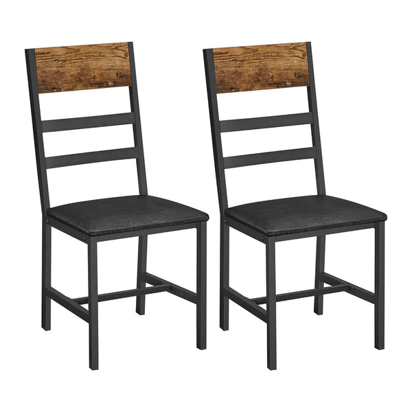 Jídelní židle, sada kuchyňských židlí 2 ks, rustikálně hnědé