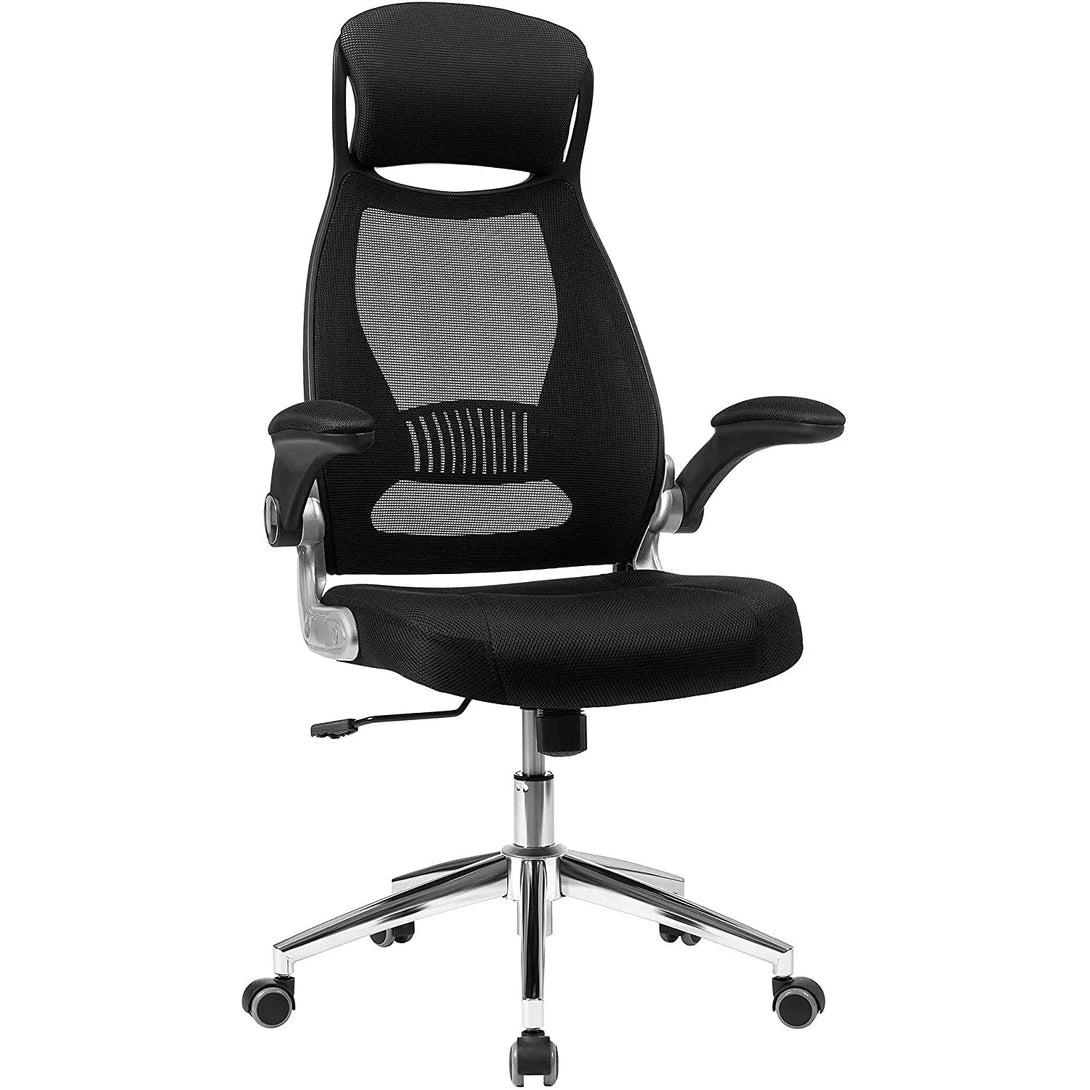 Kancelářská ergonomická židle, prodyšné opěradlo, 64 x 55 x (117-126,5) cm, černá-Kancelářské židle-Vashome.cz