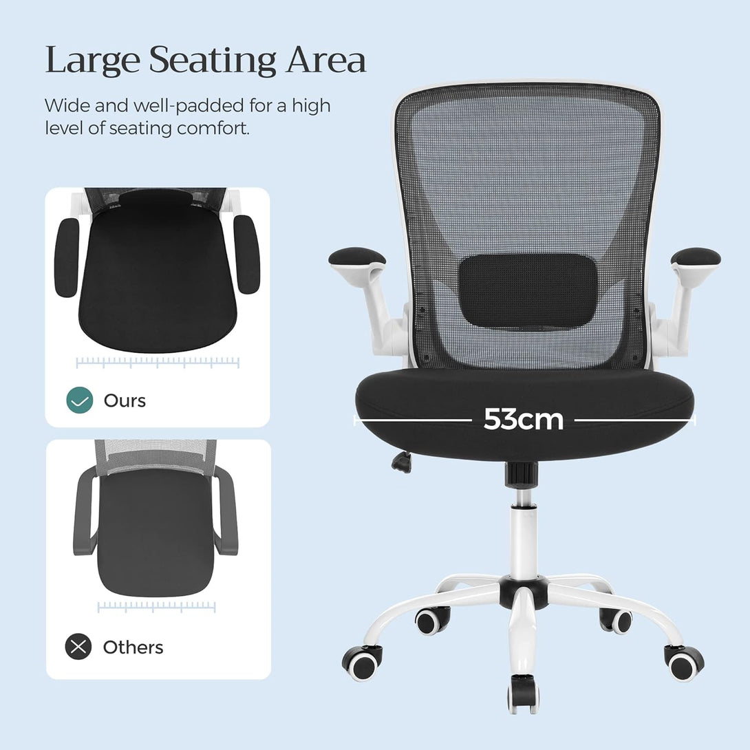 Kancelářská židle, ergonomická, kolébkový mechanismus, černobílá-Kancelářské židle-Vashome.cz