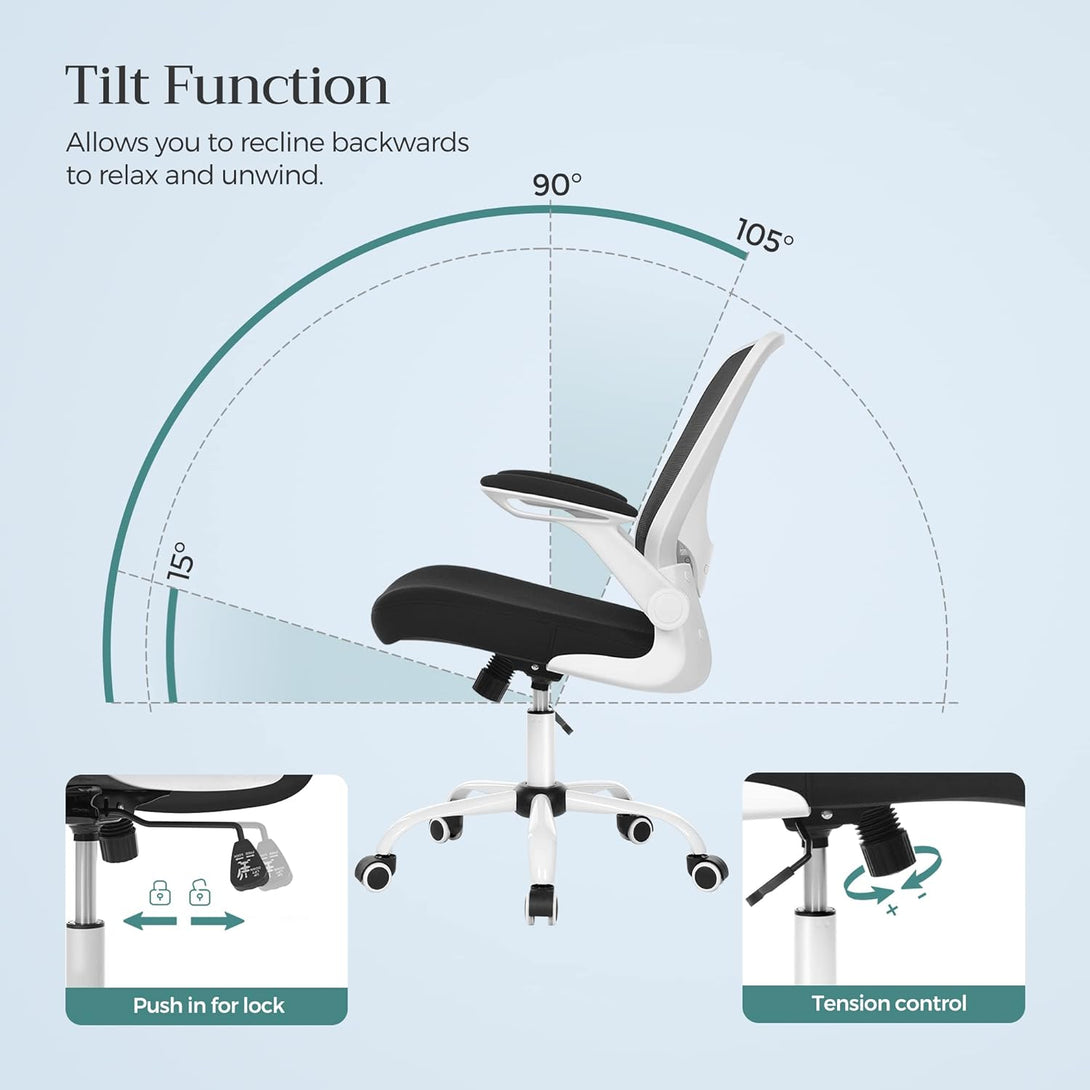 Kancelářská židle, ergonomická, kolébkový mechanismus, černobílá-Kancelářské židle-Vashome.cz