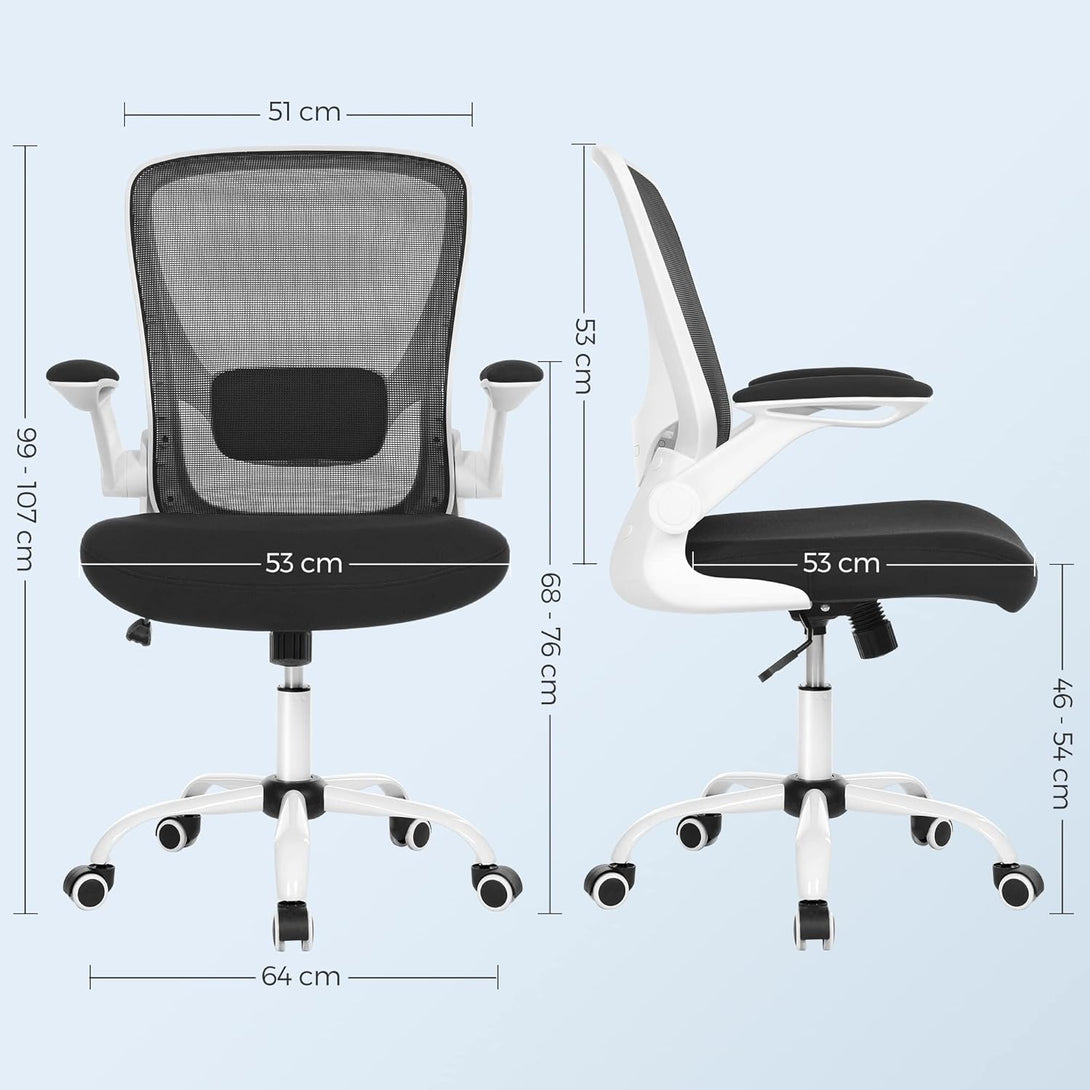 Kancelářská židle, ergonomická, kolébkový mechanismus, černobílá-Kancelářské židle-Vashome.cz