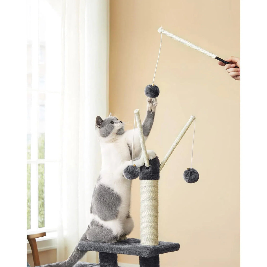 Kočičí strom, škrábadlo pro kočky 118 cm, kouřově šedá barva | FEANDREA