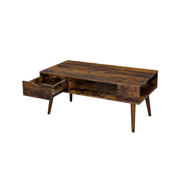 Konferenční stolek s úložným prostorem, 100 x 50 x 45 cm, rustikální hnědý