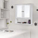 Koupelnová skříňka s dvojitými zrcadlovými dvířky 56 x 13 x 58 cm, bílá