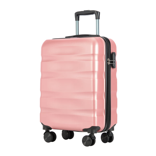 Kufr BONTOUR "WAVE" na 4 kolečkách, 55x39x20cm, rose gold-Kabinové kufry-Vashome.cz