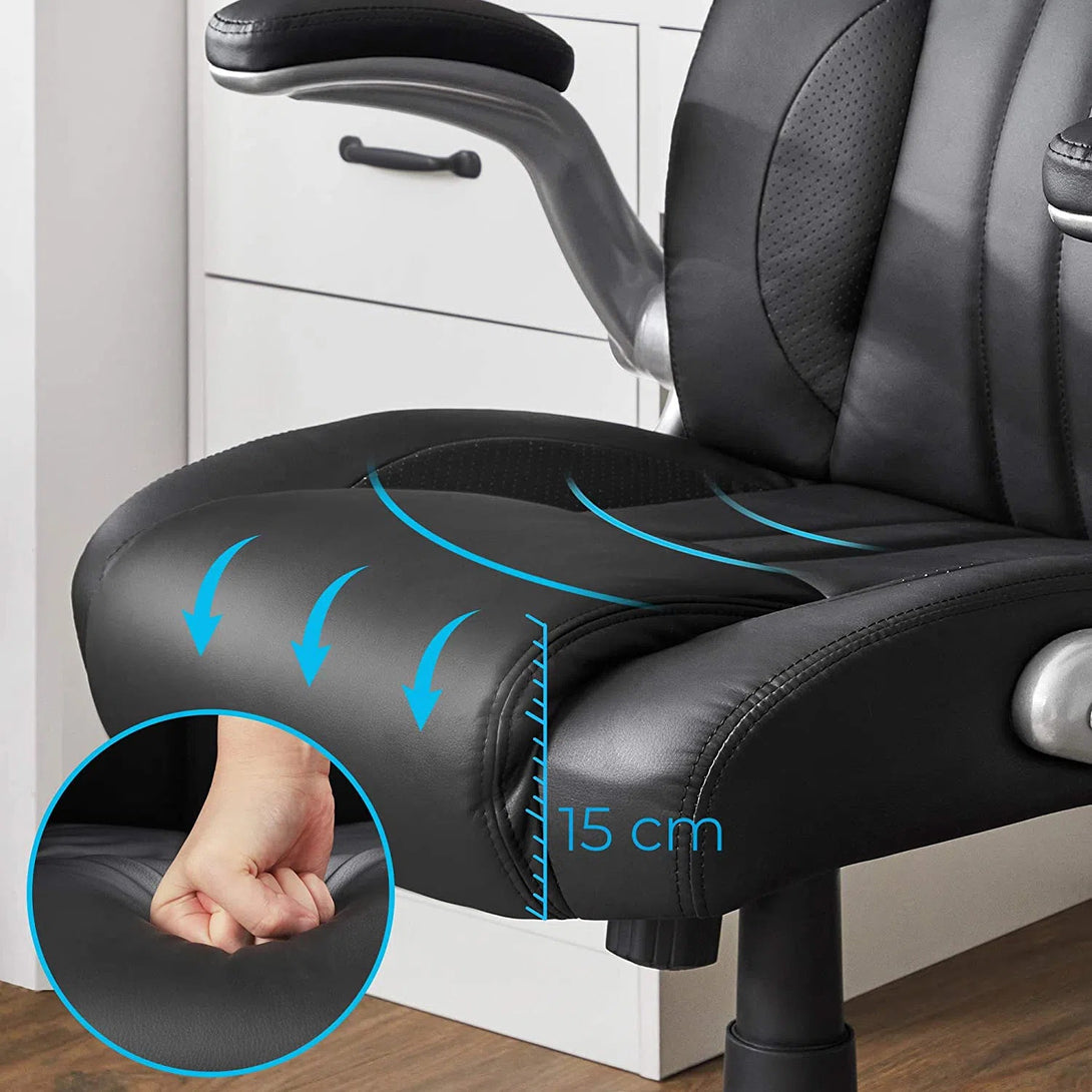 Luxusní kancelářské křeslo, kancelářská ergonomická židle, černá