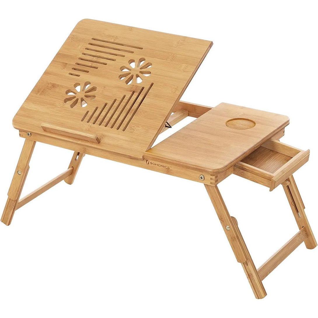 Nastavitelný bambusový stolek na notebook, přírodní barva