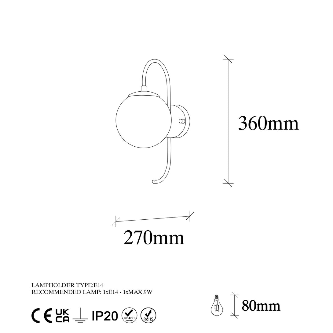 Nástěnná lampa, Jewel - 10560-Fali lámpa-Vashome.cz