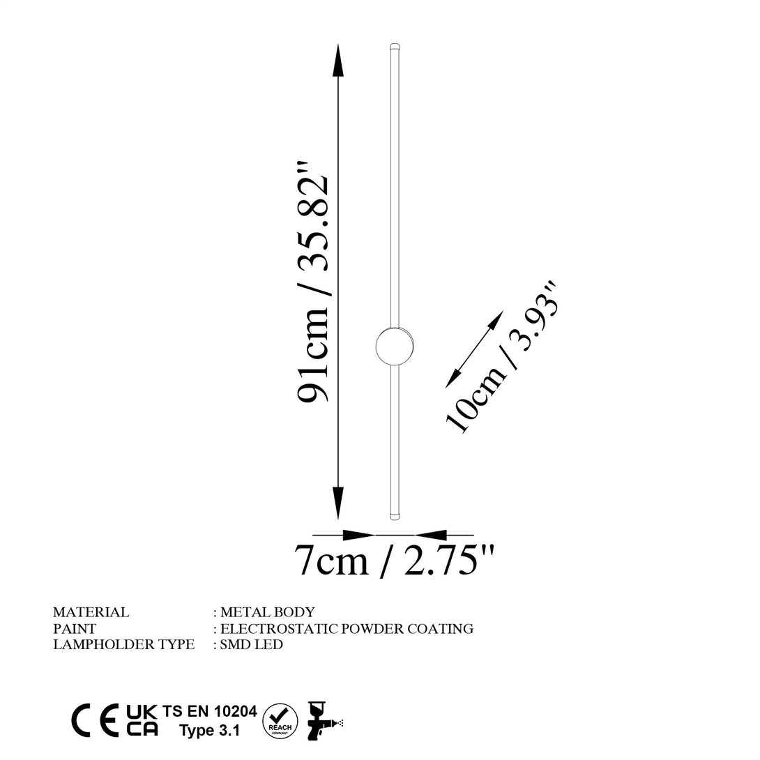Nástěnná lampa, Sword - 13484-Fali lámpa-Vashome.cz