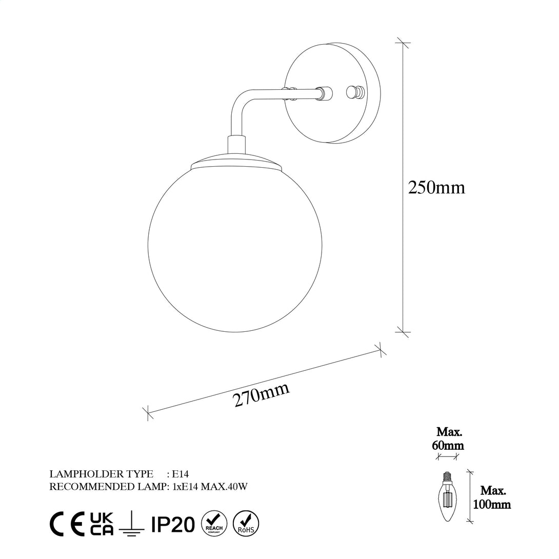 Nástěnná lampa, Viran - 10895-Fali lámpa-Vashome.cz