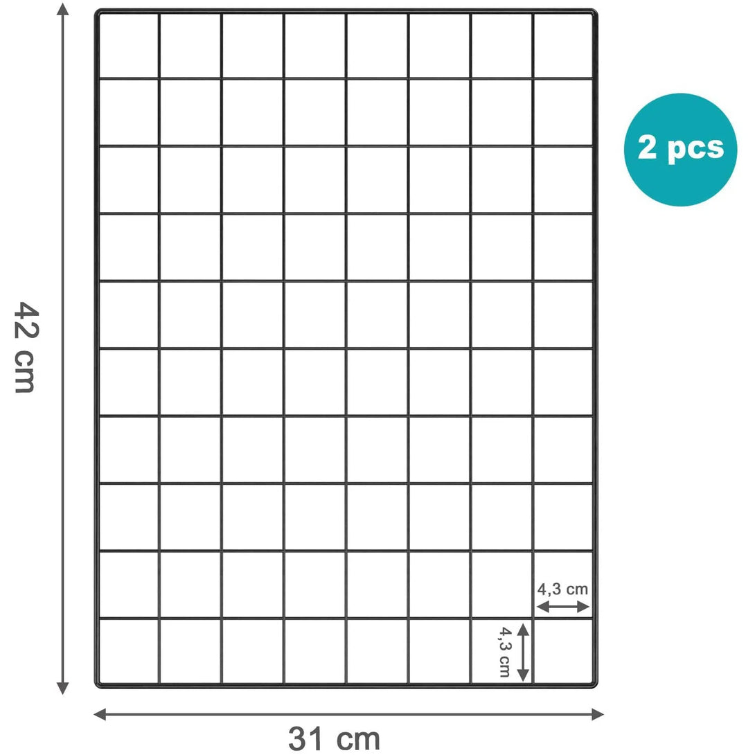 Nástěnné panely z kovové síťoviny, 2 ks, 42 x 31 cm, černé-Bytové doplňky-Vashome.cz
