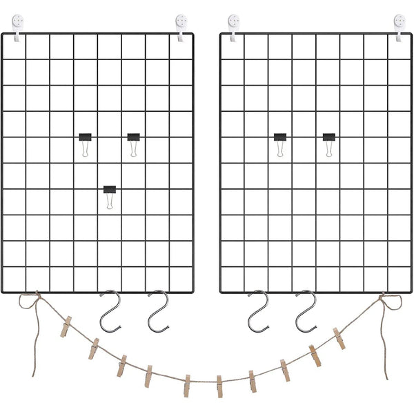 Nástěnné panely z kovové síťoviny, 2 ks, 42 x 31 cm, černé-Bytové doplňky-Vashome.cz