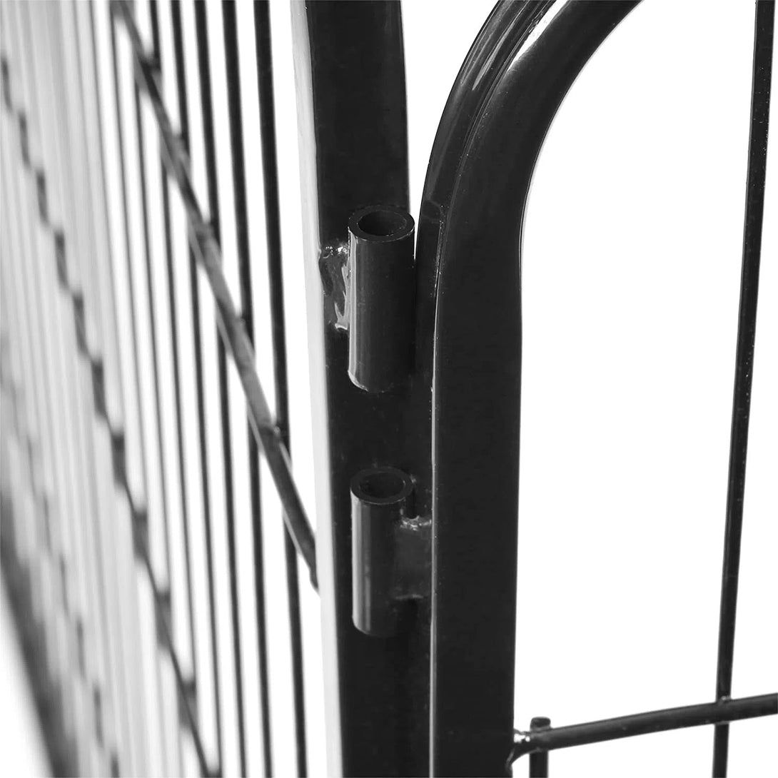 Ohrádka pro štěňata, skládací, přenosná, 122 x 80 x 70 cm, černá-Ohrádky a klece pro malá zvířata-Vashome.cz