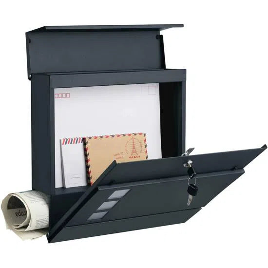 Poštovní schránka s držákem na noviny, antracitově šedá