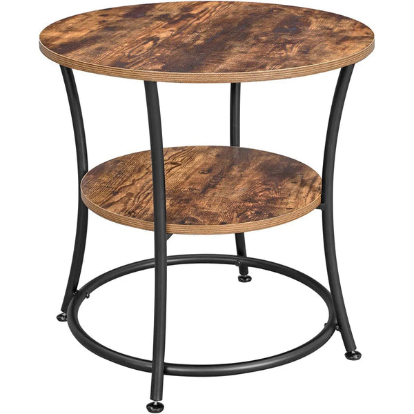 Příruční stolek se 2 policemi, 55 cm, rustikální