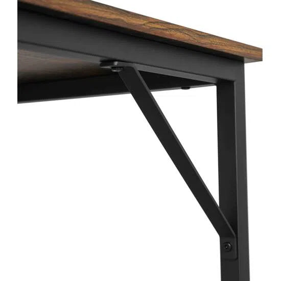Psací tůl, malý kancelářský stůl, 100 x 50 x 75 cm, rustikální hnědá a černá barva-Psací a PC stoly-Vashome.cz