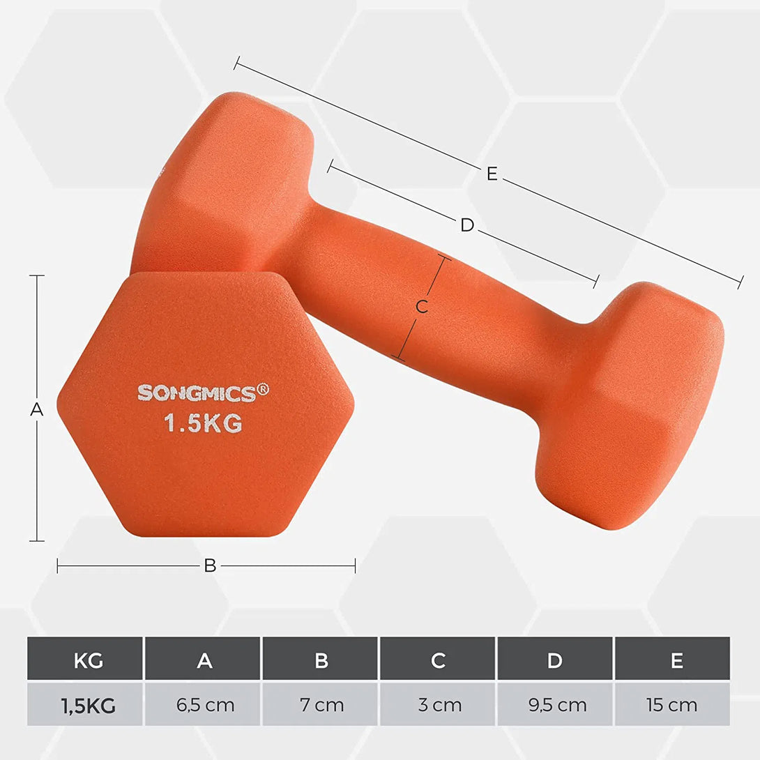 Sada činek voděodolná a protiskluzová 2 x 1,5 kg, oranžová