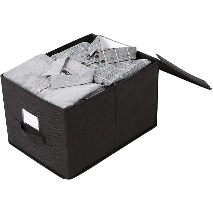 Skládací úložný box se štítky 40 x 25 x 30 cm, černý