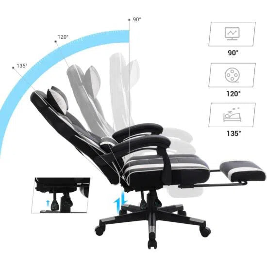 Songmics Ergonomická židle, kancelářská židle s opěrkou hlavy