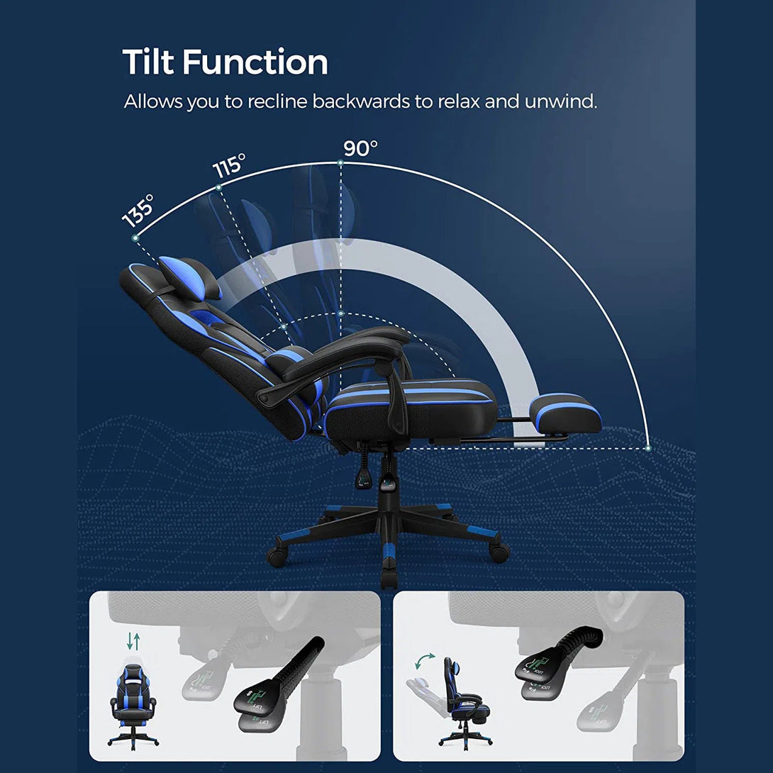 Songmics Ergonomická židle, kancelářská židle s opěrkou hlavy, ergonomická