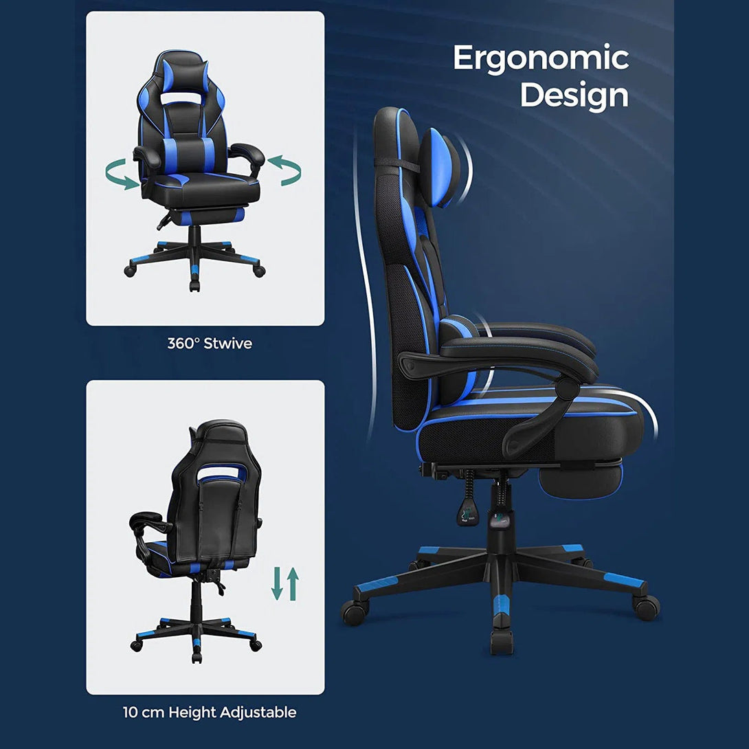 Songmics Ergonomická židle, kancelářská židle s opěrkou hlavy, ergonomická