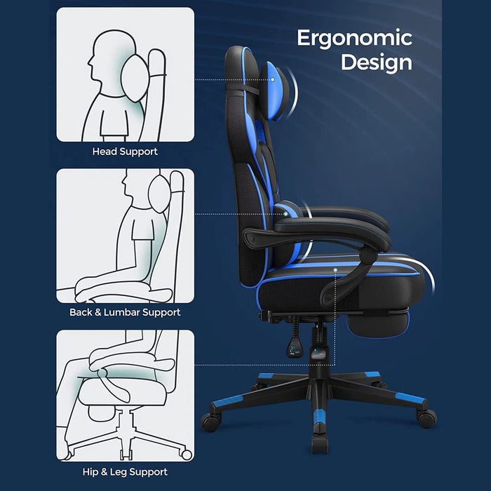 Songmics Ergonomická židle, kancelářská židle s opěrkou hlavy, ergonomická