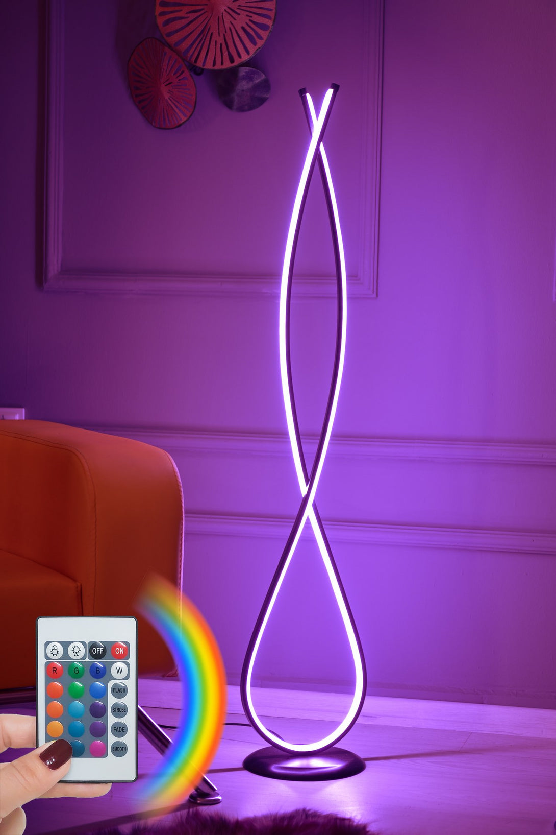 Stojací lampa, Infinity Black - Multicolor-Állólámpa-Vashome.cz