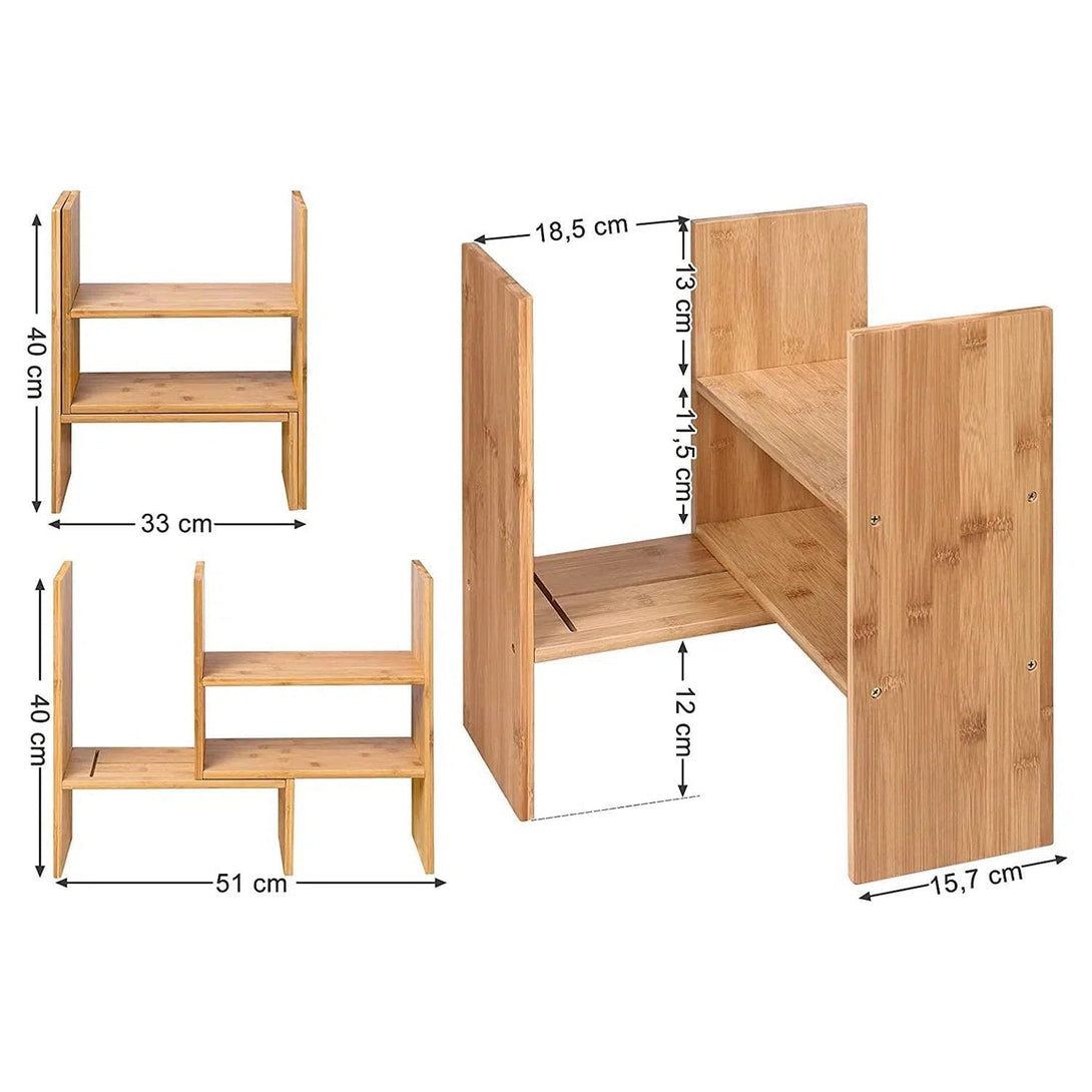 Stolní organizér, 3 přizpůsobitelné moduly, bambus