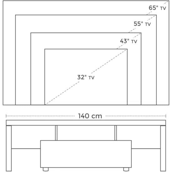 TV skříňka s LED osvícením 140 x 35 x 45 cm, bílá