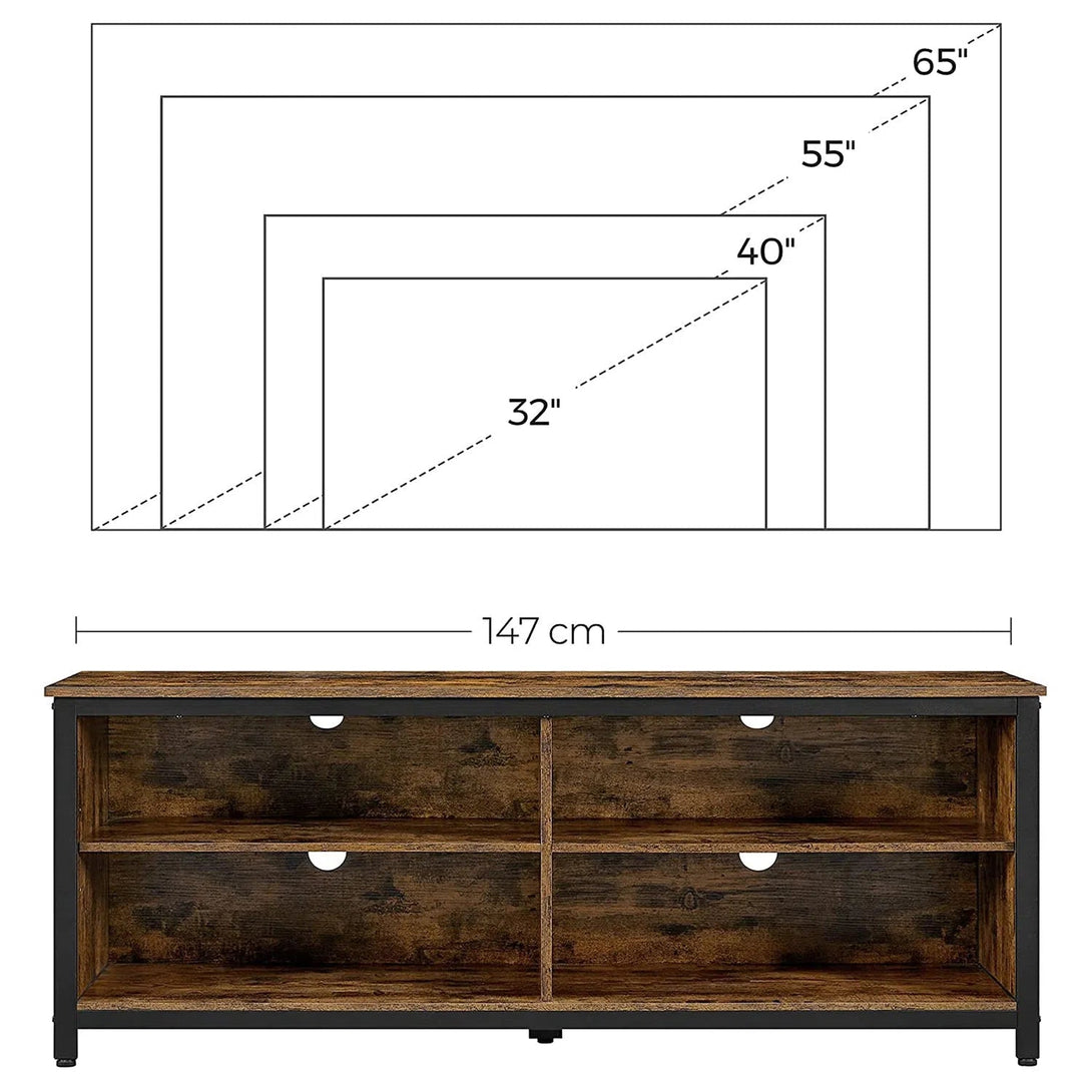 TV skříňka s nastavitelnými policemi 147 x 60 x 40 cm, rustikální hnědá