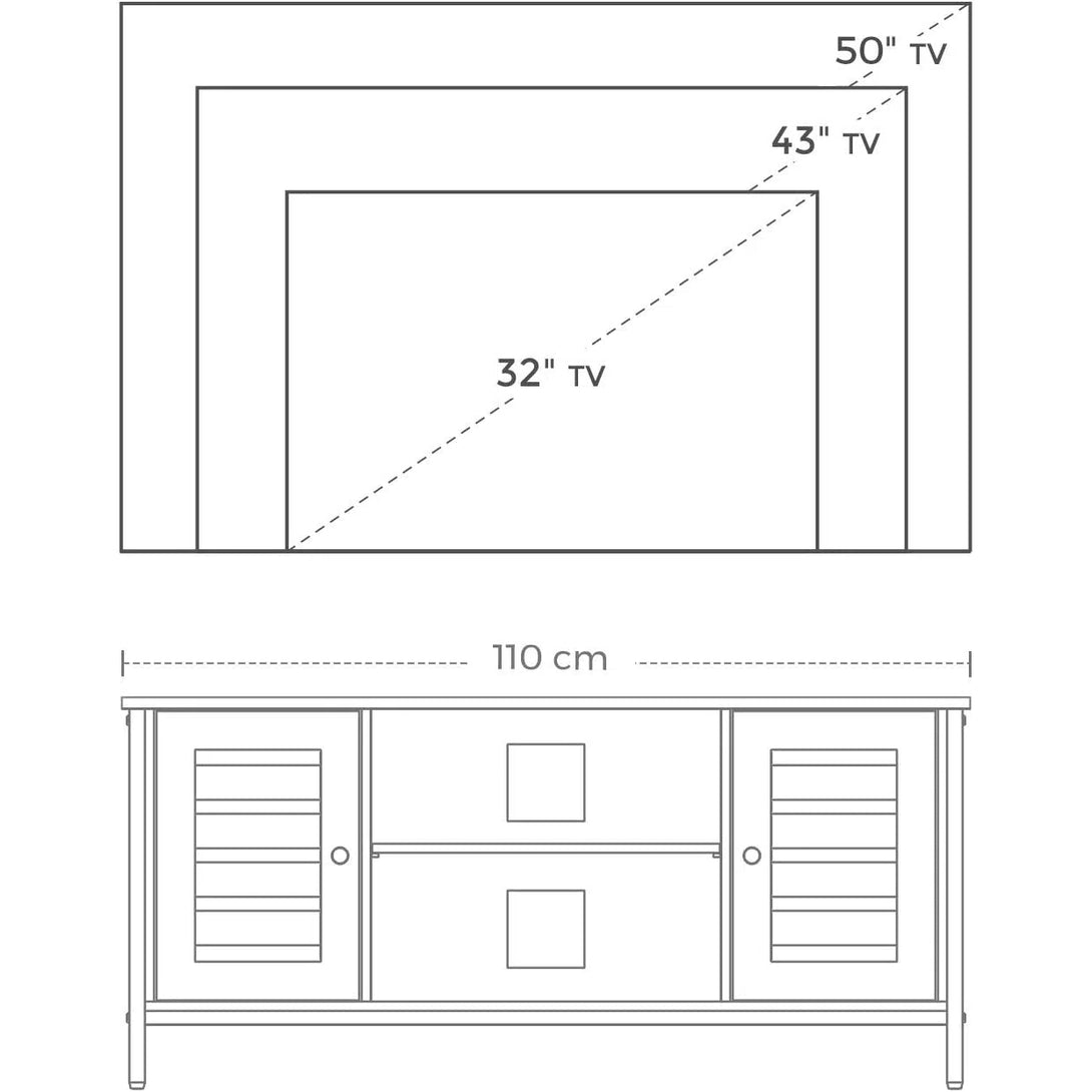 TV stolek, TV skříňka s úložným prostorem 110 x 40 x 50 cm