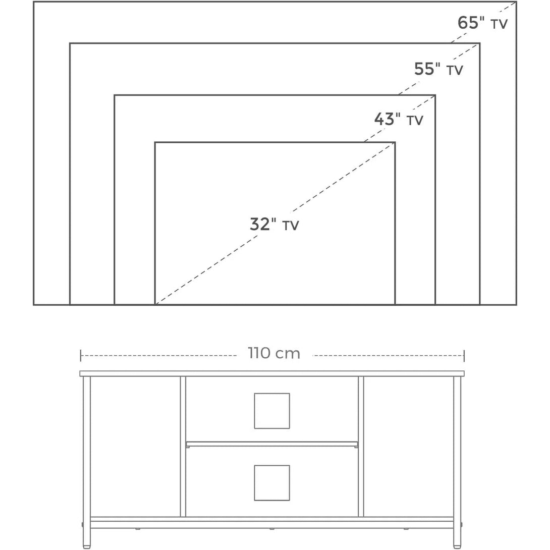 TV stolek s otevřeným úložným prostorem 110 x 40 x 50 cm